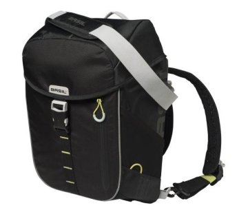 Taška na bicykel cez rameno Basil Miles Daypack 16 litrov 33 x 17 x 41 cm čierna/limetková