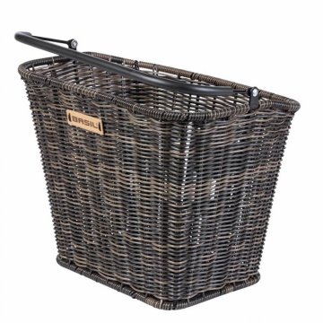 Košík na bicykel Basil Bremen Rattan Look KF 18 x 30 x 24 cm - prírodná hnedá