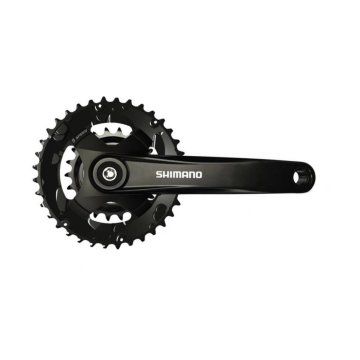 Kľuky 2 x 9 rýchlostí Shimano Altus FC-M101 so 175 mm kľukou 36-22T so štvorcovou osou - čierna