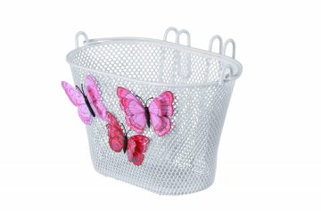 Detský košík na bicykel Basil Jasmin Butterfly 28 x 20 x 19 cm - biely